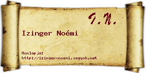 Izinger Noémi névjegykártya