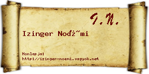 Izinger Noémi névjegykártya